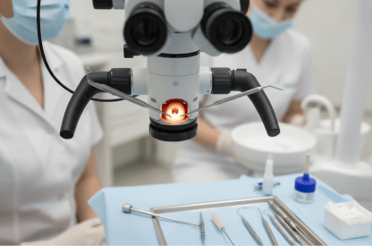 Endodontic instruments arranged on a surgical tray